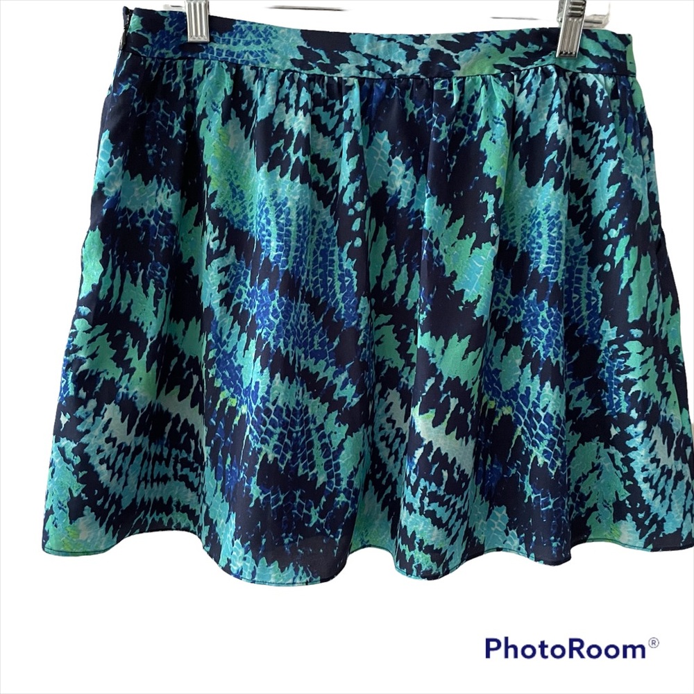 Express A-Line Tie Dye Pleated Skirt with Pockets